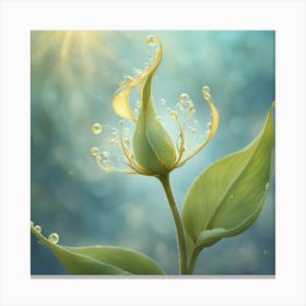 Water Droplets On A Flower 1 Canvas Print