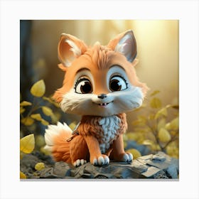 Fox In The Forest Canvas Print