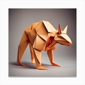 Origami Kangaroo Canvas Print