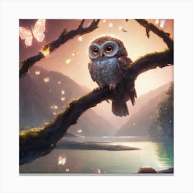 Owl In The Forest Canvas Print