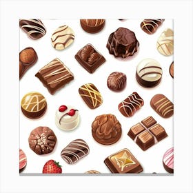 Chocolates Seamless Pattern 3 Canvas Print