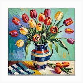 Tulips In A Vase 1 Canvas Print