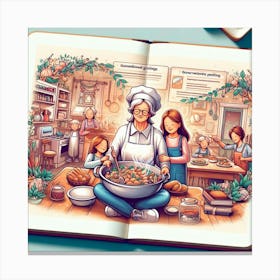 Intergenerational Kitchen Adventures: How to Cook Family Recipes and Pass on Cooking Wisdom Canvas Print