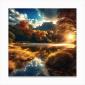 Sunset By The Lake 22 Canvas Print