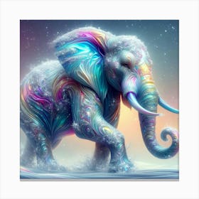 Elephant In The Snow 3 Canvas Print