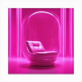 Furniture Design, Tall Bad, Inflatable, Fluorescent Viva Magenta Inside, Transparent, Concept Produc Canvas Print