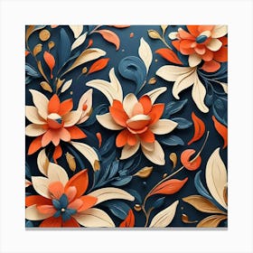 3d Floral Wallpaper art print Canvas Print