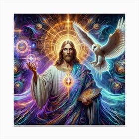 Jesus And Eagle Canvas Print