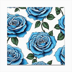 Realistic Blue Rose Flat Surface Pattern For Background Use Ultra Hd Realistic Vivid Colors High Canvas Print