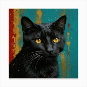 Black cat 1 Canvas Print