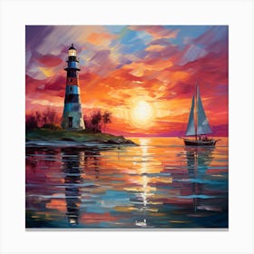 Sunset Lighthouse 1 Canvas Print