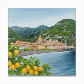 Lemons On The Beach Canvas Print