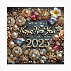 Happy New Year 2025 Canvas Print