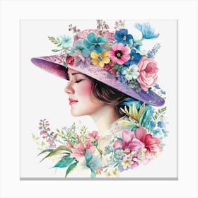 Lady In A Hat 3 Canvas Print