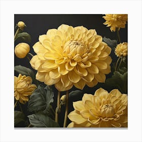 Aesthetic style, Large yellow Dahlia flower 1 Canvas Print