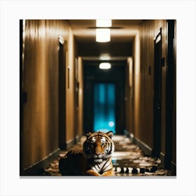Tiger In A Hallway Canvas Print