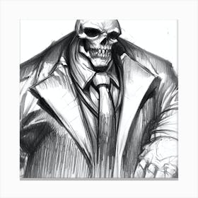 Skeleton In A Suit 3 Canvas Print