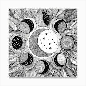 Moon Phases 5 Canvas Print