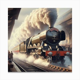 Steam Train At The Station Canvas Print