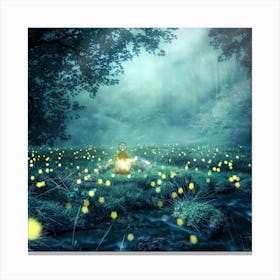 Fireflies In The Forest Canvas Print