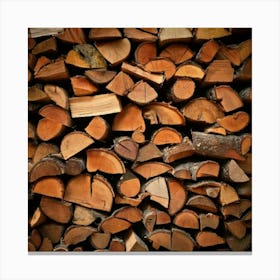 Firefly Stacked Firewood Logs With Natural Wood Texture 36616 (2) Canvas Print