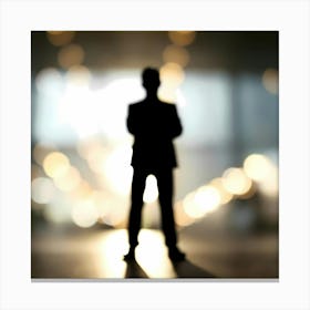 Silhouette Of Businessman Canvas Print