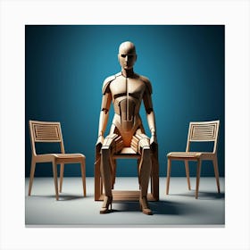 Mannequin Sitting On Chair Canvas Print