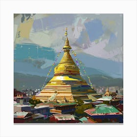 Golden Pagoda Canvas Print