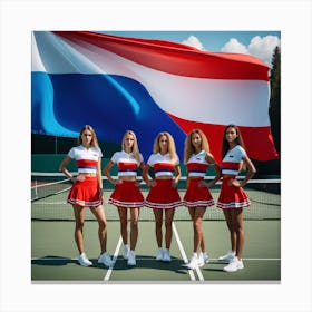 Women'S Tennis Team Canvas Print