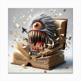 Monster In A Book 1 Canvas Print