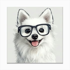 Dog With Glasses 1 Canvas Print