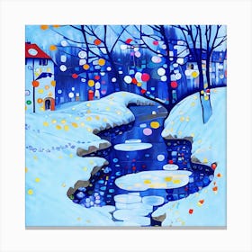 Colorful Winter Landscape Canvas Print