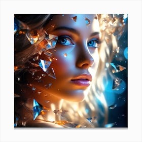 Portrait Of A Girl With Diamonds Canvas Print