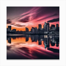 Sunset In New York City 3 Canvas Print