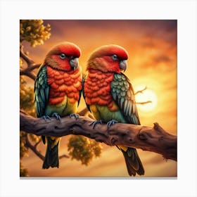 Two Lovebirds Canvas Print