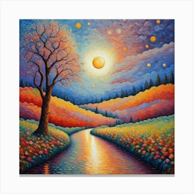 Moonlight In The Valley Canvas Print