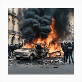 Riots In Paris 2 Canvas Print