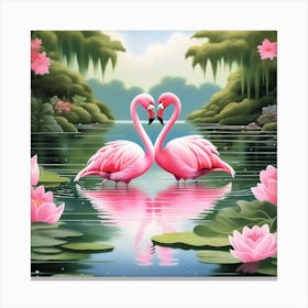 Pink Flamingos Canvas Print