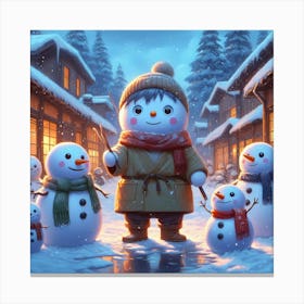 Snowmen Canvas Print