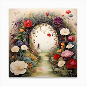 Girl In A Garden 4 Canvas Print