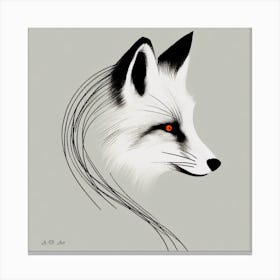 Fox Head Inimal Illustration With Some Pastel Color Contrast Canvas Print