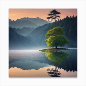 Lone Tree In The Lake Canvas Print