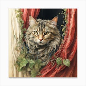 Cat In The Window 8 Canvas Print