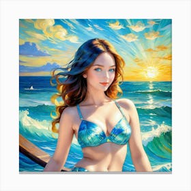 Girl In A Bikinixgh Canvas Print