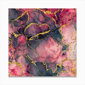 Pink Gold Marble Pink Texture Resin Canvas Print