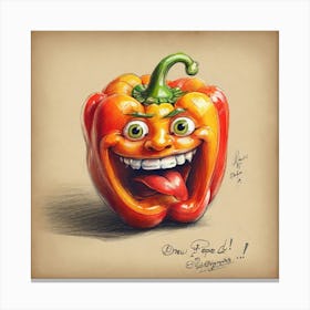 Funny Pepper Canvas Print