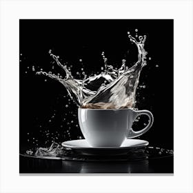 Splash Of Water On A Cup Of Coffee Canvas Print