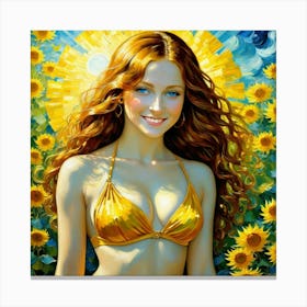 Sunflower Girlhuu Canvas Print