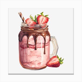 Strawberry Milkshake 1 Canvas Print