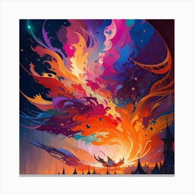 An Abstract Color Explosion 3, that bursts with vibrant hues and creates an uplifting atmosphere. Generated with AI,Art style_Mystical,CFG Scale_10,Step Scale_50. Canvas Print